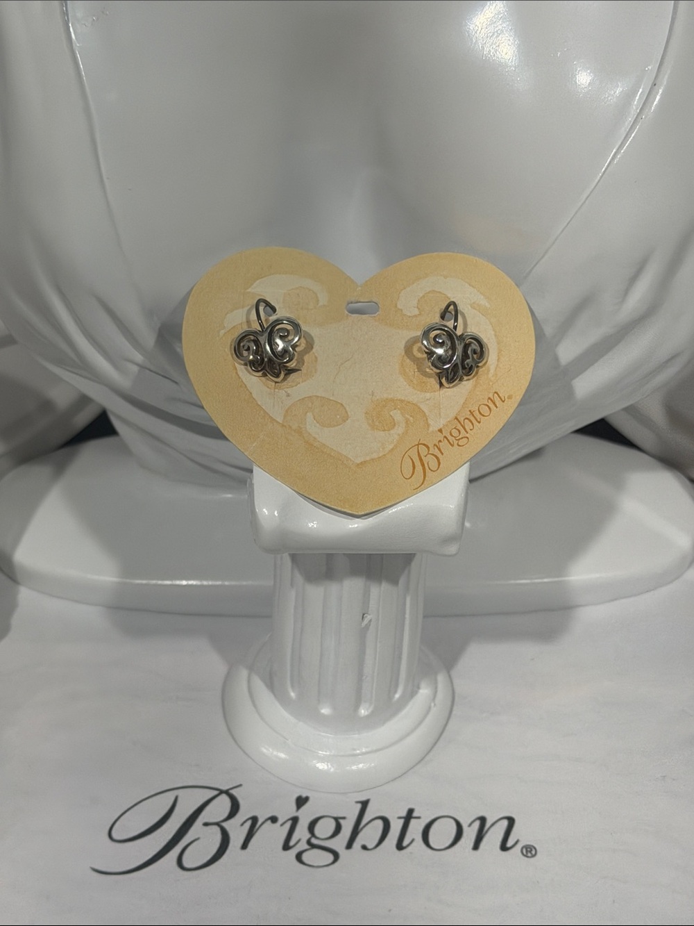 Brighton Silver Floral Heart Stud Earrings - Silver